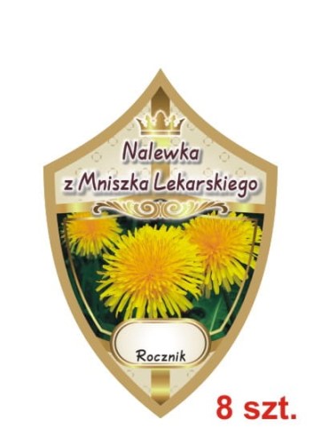Przejdź do produktu Etykiety na nalewki nr 318 z mniszka lekarskiego 8 szt.
