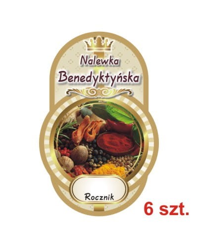 Przejdź do produktu Etykiety na Nalewki nr 502 benedyktyńska 6 szt.