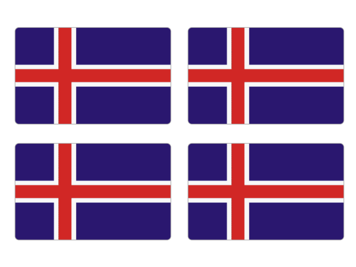 Przejdź do produktu Naklejki Flagi - Islandia 4 szt. 5 cm