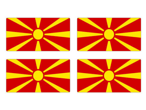 Przejdź do produktu Naklejki Flagi - Macedonia 4 szt. 5 cm