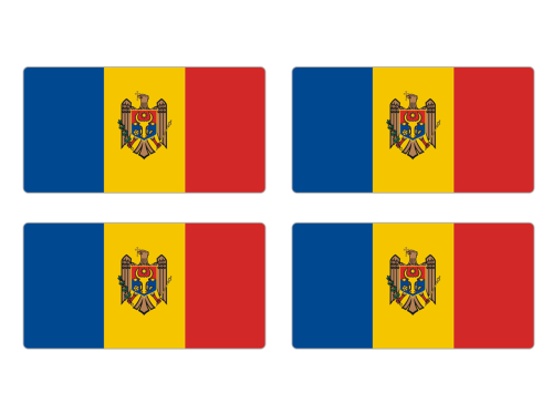 Przejdź do produktu Naklejki Flagi - Mołdawia 4 szt. 5 cm 