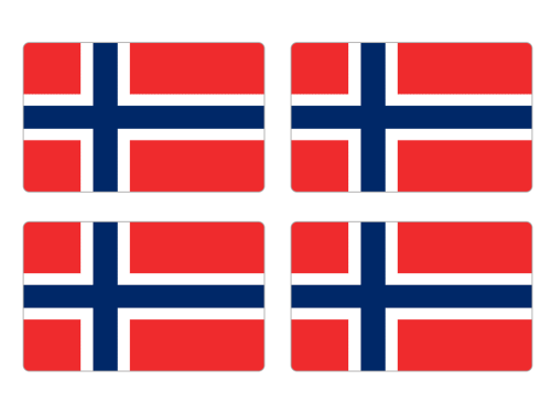 Przejdź do produktu Naklejki Flagi - Norwegia 4 szt. 5 cm