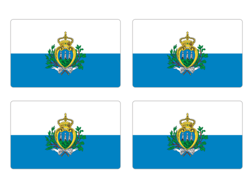 Przejdź do produktu Naklejki Flagi - San Marino 4 szt. 5 cm