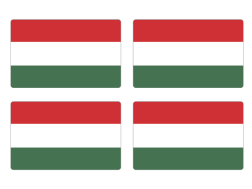 Przejdź do produktu Naklejki Flagi - Węgry 4 szt. 5 cm