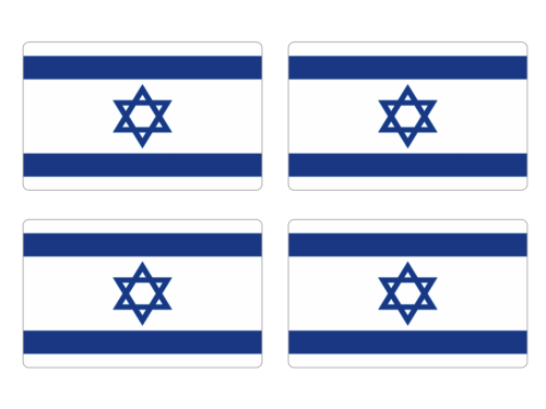 Przejdź do produktu Naklejki Flagi - Izrael 4 szt. 5 cm