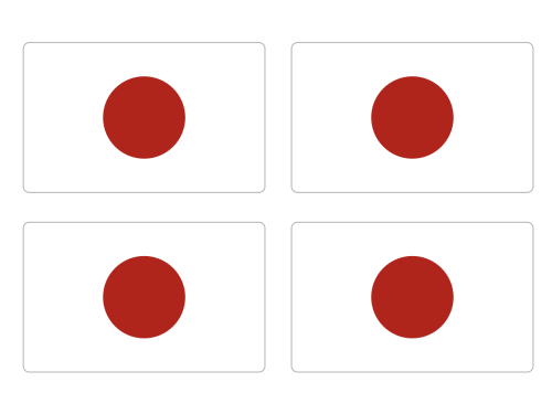 Przejdź do produktu Naklejki Flagi - Japonia 4 szt. 5 cm