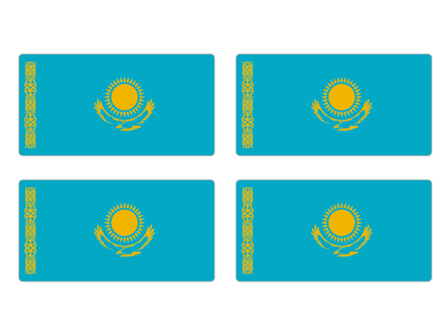 Przejdź do produktu Naklejki Flagi - Kazachstan 4 szt. 5 cm 