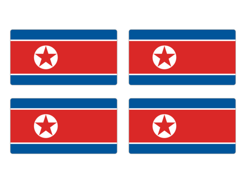 Przejdź do produktu Naklejki Flagi - Korea Północna 4 szt. 5 cm 