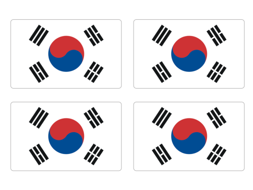 Przejdź do produktu Naklejki Flagi - Korea Południowa 4 szt. 5 cm
