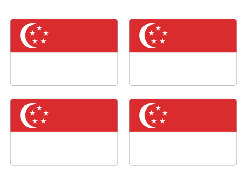 Przejdź do produktu Naklejki Flagi - Singapur 4 szt. 5 cm