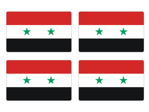 Przejdź do produktu Naklejki Flagi - Syria 4 szt. 5 cm 