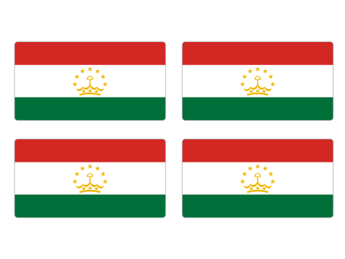 Przejdź do produktu Naklejki Flagi - Tadżykistan 4 szt. 5 cm