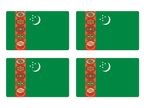 Przejdź do produktu Naklejki Flagi - Turkmenistan 4 szt. 5 cm