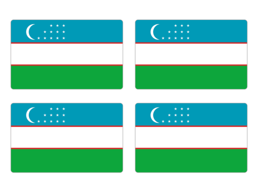 Przejdź do produktu Naklejki Flagi - Uzbekistan 4 szt. 5 cm
