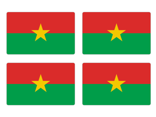 Przejdź do produktu Naklejki Flagi - Burkina Faso 4 szt. 5 cm
