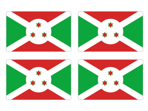 Przejdź do produktu Naklejki Flagi - Burundi 4 szt. 5 cm