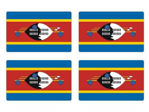 Przejdź do produktu Naklejki Flagi - Eswatini 4 szt. 5 cm