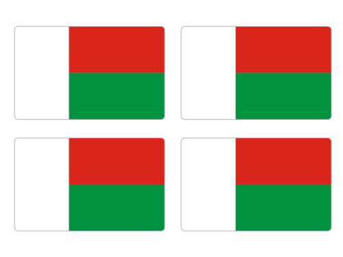 Przejdź do produktu Naklejki Flagi - Madagaskar 4 szt. 5 cm