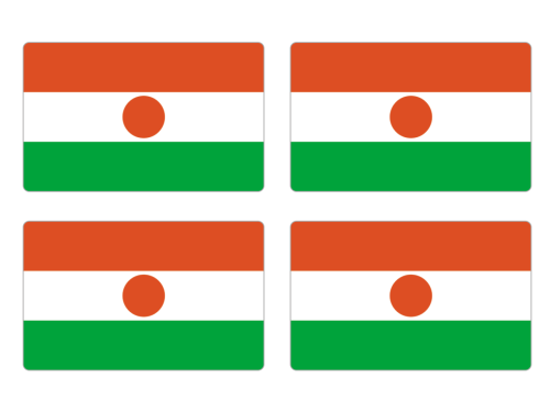 Przejdź do produktu Naklejki Flagi - Niger 4 szt. 5 cm
