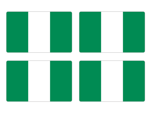 Przejdź do produktu Naklejki Flagi - Nigeria 4 szt. 5 cm