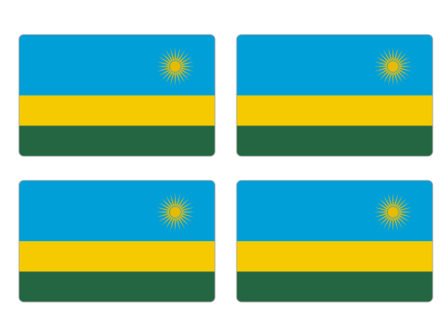 Przejdź do produktu Naklejki Flagi - Rwanda 4 szt. 5 cm