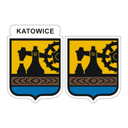 Przejdź do produktu Naklejki Herb - Katowice 6 i 7 cm