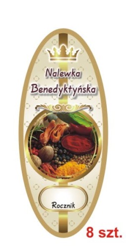 Przejdź do produktu Etykiety na Nalewki nr 902 Benedyktyńska 8 szt.