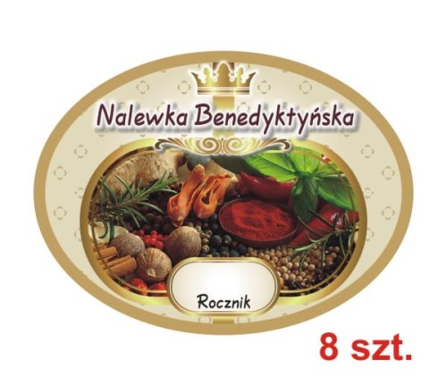 Przejdź do produktu Etykiety na Nalewki nr 702 Benedyktyńska 8 szt.
