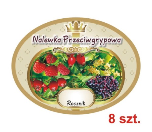 Przejdź do produktu Etykiety na Nalewki nr 719 przeciwgrypowa 8 szt.