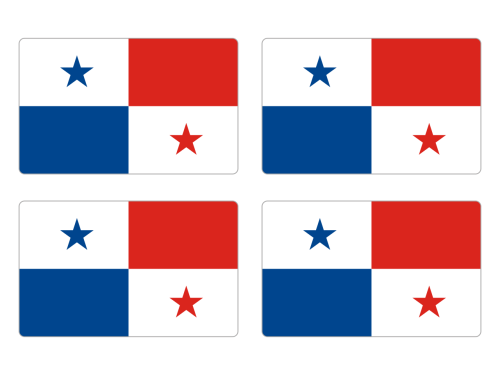 Przejdź do produktu Naklejki Flagi - Panama 4 szt. 5 cm