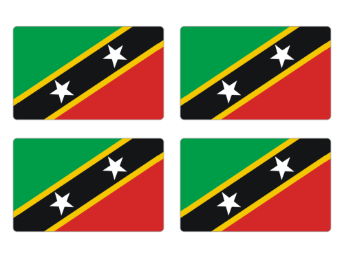 Przejdź do produktu Naklejki Flagi - Saint Kitts i Nevis 4 szt. 5 cm