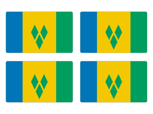 Przejdź do produktu Naklejki Flagi - Saint Vincent i Grenadyny 4 szt. 5 cm