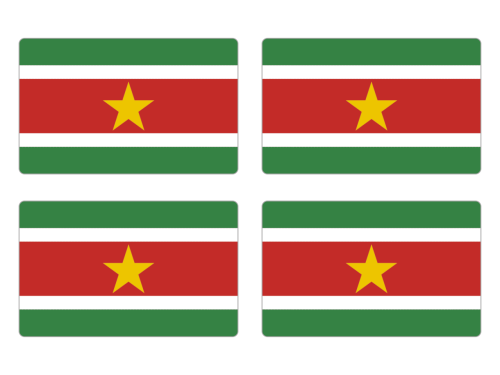 Przejdź do produktu Naklejki Flagi - Surinam 4 szt. 5 cm