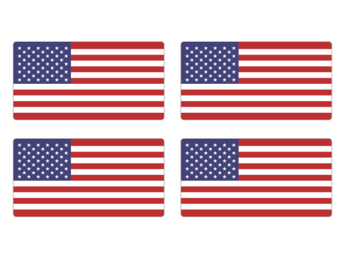 Przejdź do produktu Naklejki Flagi - USA 4 szt. 5 cm