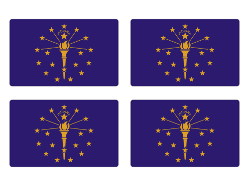 Przejdź do produktu Naklejki Flagi - Indiana 4 szt. 5 cm