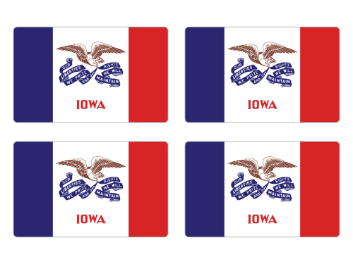 Przejdź do produktu Naklejki Flagi - Iowa 4 szt. 5 cm