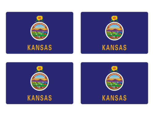 Przejdź do produktu Naklejki Flagi - Kansas 4 szt. 5 cm