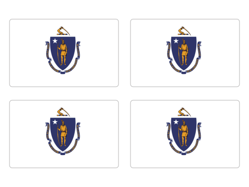 Przejdź do produktu Naklejki Flagi - Massachusetts 4 szt. 5 cm