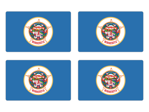 Przejdź do produktu Naklejki Flagi - Minnesota 4 szt. 5 cm