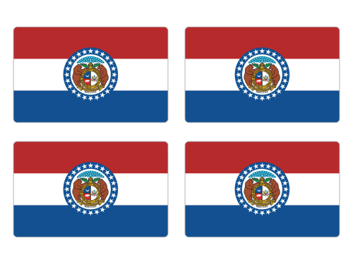 Przejdź do produktu Naklejki Flagi - Missouri 4 szt. 5 cm