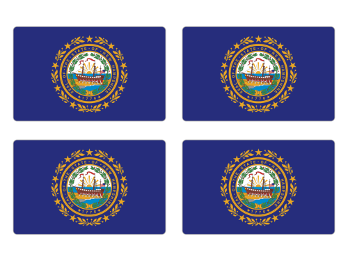 Przejdź do produktu Naklejki Flagi - New Hampshire 4 szt. 5 cm