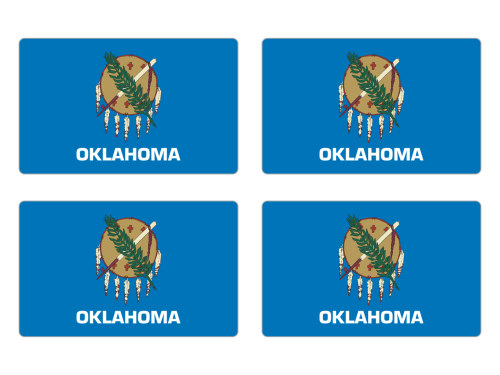 Przejdź do produktu Naklejki Flagi - Oklahoma 4 szt. 5 cm