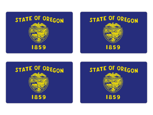 Przejdź do produktu Naklejki Flagi - Oregon 4 szt. 5 cm