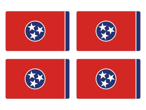 Przejdź do produktu Naklejki Flagi - Tennessee 4 szt. 5 cm