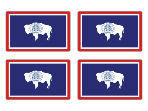 Przejdź do produktu Naklejki Flagi - Wyoming 4 szt. 5 cm