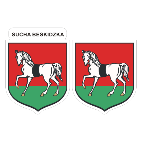 Przejdź do produktu Naklejki Herb - Sucha Beskidzka 6 i 7 cm