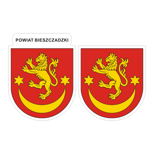 Przejdź do produktu Naklejki Herb - Powiat Bieszczadzki 6 i 7 cm