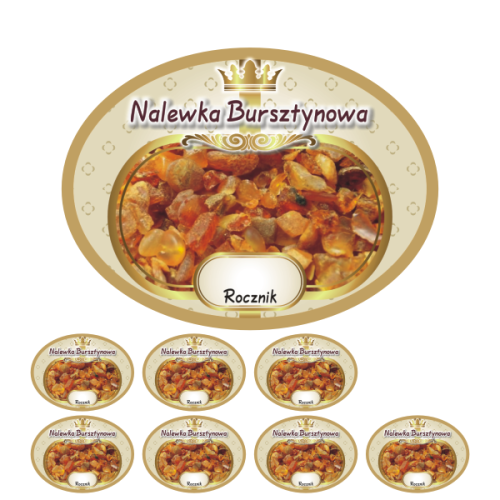 Przejdź do produktu Etykiety na Nalewki nr 728 Bursztynowa 8 szt.