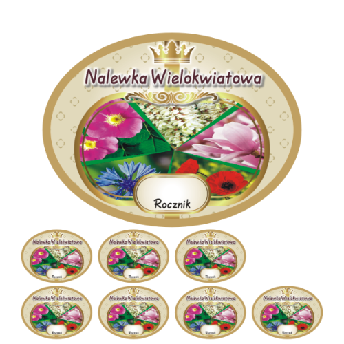 Przejdź do produktu Etykiety na Nalewki nr 731 Wielokwiatowa 8 szt.