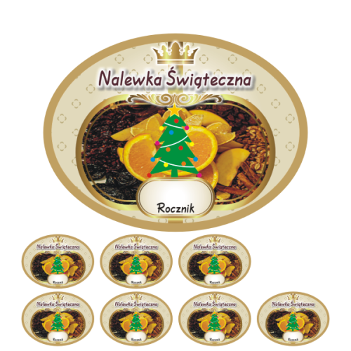 Przejdź do produktu Etykiety na Nalewki nr 732 Świąteczna 8 szt.